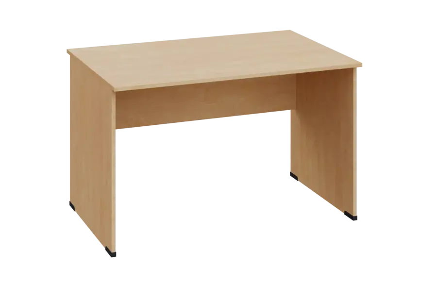 EPL 18 - 12 stůl kancelářský, dřevěná podnož, deska 18 mm, široký 1200 mm, bříza světlá